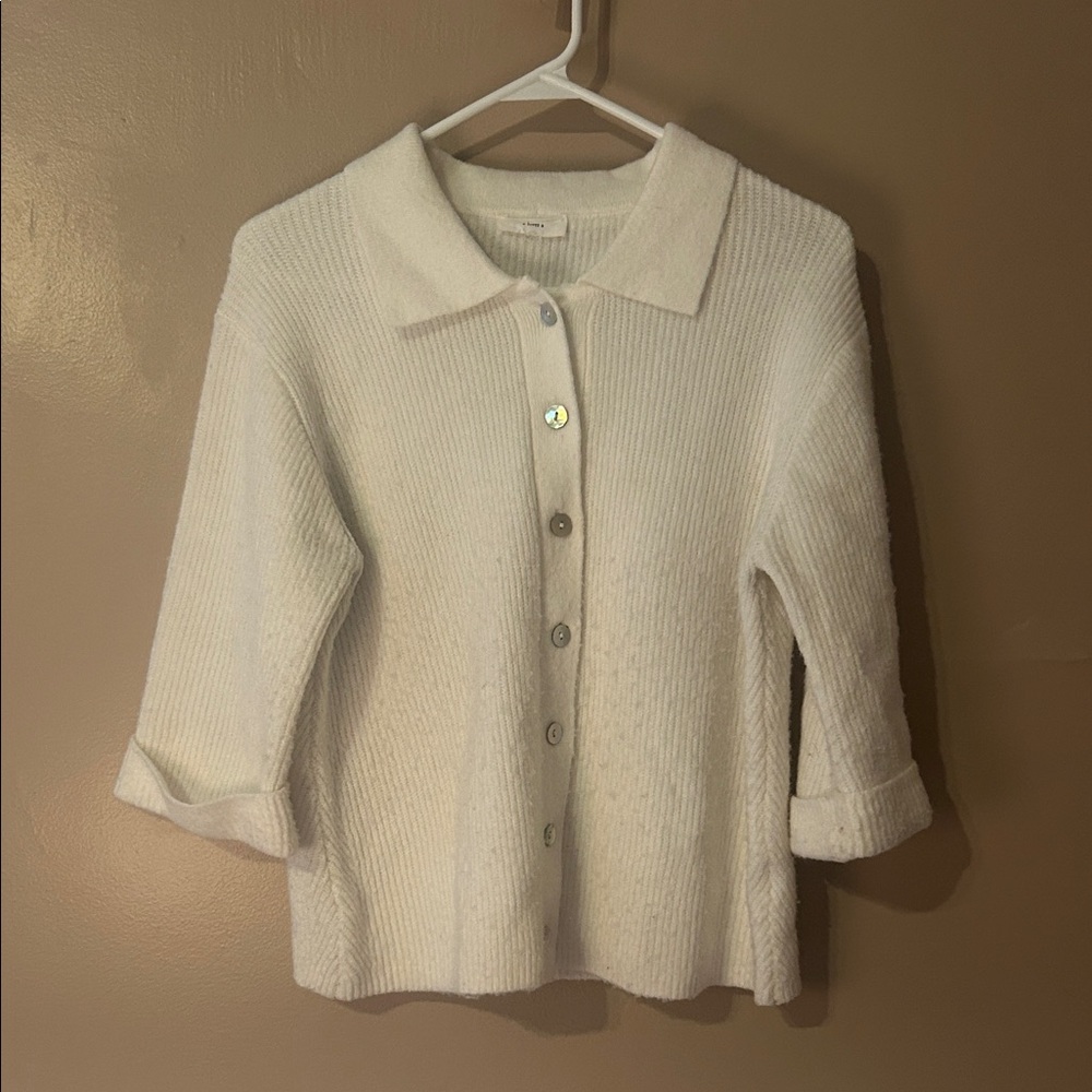 Elegant Cream Button-Down Shirt for Women